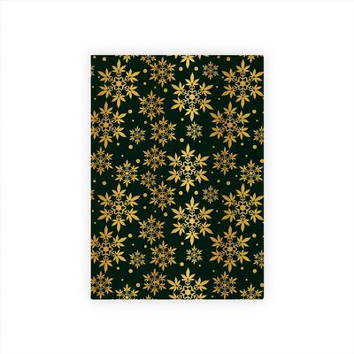 Gold Snowflake Wrapping Paper on Black, Elegant Holiday Gift Wrap, Christmas Gift Wrap, Birthday Gift Wrapp