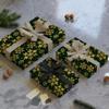 Gold Snowflake Wrapping Paper on Black, Elegant Holiday Gift Wrap, Christmas Gift Wrap, Birthday Gift Wrapp view 2