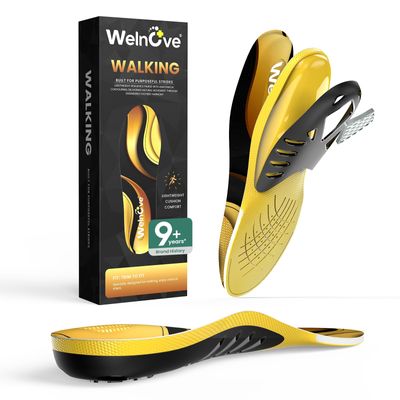 Welnove Insoles for Walking All Day with Arch Support, Walking Insoles for Men & Women for Hiking, Standing All Day, Plantar Fasciitis, Foot Pain-Women 10-10.5|Men 8-8.5-L