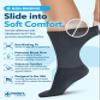 Doctor's Select Diabetic Socks for Men - 4 Pairs Crew Stretch Top Mens Diabetic Socks for Men Size 13-15 | Neuropathy | Black, Gray, Beige, Navy Nvy-4P view 2