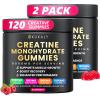 KUKALY Creatine Monohydrate Gummies for Men & Women, 9000MG Creatine Gummies Sugar Free with L-Taurine, BCAA 2:1, B12 B6 for Boost Strength, Focus & Endurance, Vegan, Non-GMO, Raspberry 120*2 Bottle view 1