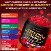 KUKALY Creatine Monohydrate Gummies for Men & Women, 9000MG Creatine Gummies Sugar Free with L-Taurine, BCAA 2:1, B12 B6 for Boost Strength, Focus & Endurance, Vegan, Non-GMO, Raspberry 120*2 Bottle view 2