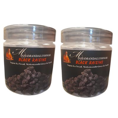 Mahamandaleshwar Black Raisins 1+1 Combo (250g x 2)| Seedless Dried Grapes | Traditional Indian Taste & Aroma
