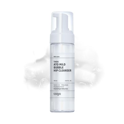 TAGA ATO Mild Bubble Baby Hip Cleanser 190ml Gentle Wash for Sensitive Diaper Area, Helps Soothe Diaper Rash
