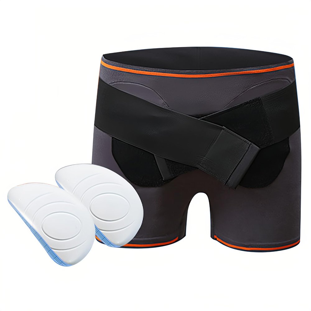 Hernia Belt for Men Inguinal with 2 Removable Silicone Gaskets, Hernia Underwear for Men Single/Double Inguinal, Comfortable(X-Large)