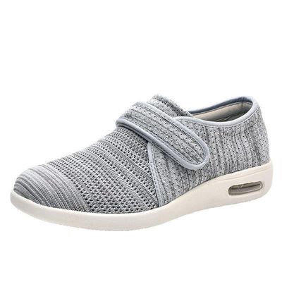 VEACAM Mens Womens Diabetic Shoes Arthritis Edema Walking Orthopedic Slippers Adjustable Memory Foam Barefoot Swollen Feet Trainers,Light Gray,8