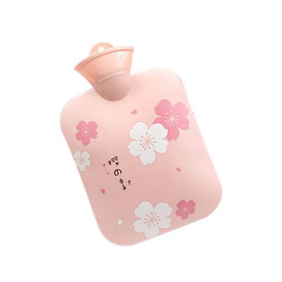 21 x 13 cm Multi Color Square Plastic Cherry Blossoms Pattern Hot Water Bottle