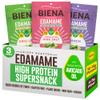 Biena Edamame Beans Snack High Protein Snacks Healthy Office Snacks For Adults and Kids, 13g of Protein, 130 Low Calorie, Crunchy Edamame, Vegan, Low Carb, Gluten-Free, Variety 3 pk view 1
