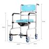 ZOCWJK Shower Chair with Wheels for Elderly, Height Adjustable Commode Chair Non-Slip Shower Chair Bedside Shower Chair with Armrest Backrest and Toilet, Supports Up to 3( view 2