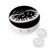 Meaudiwes Daily Contact Lens Case Leak Proof Contact Lens Box Holder With Mirror Suitable For Daily Makeup Office Travel Outdoor Musical Notes Black And White Piano Keys view 1