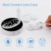 Meaudiwes Daily Contact Lens Case Leak Proof Contact Lens Box Holder With Mirror Suitable For Daily Makeup Office Travel Outdoor Musical Notes Black And White Piano Keys view 3
