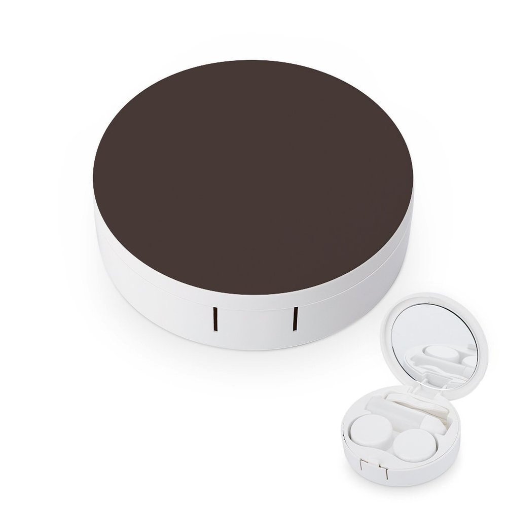 Meaudiwes Makeup Contact Lens Case Leak Proof Contact Lens Box Holder With Mirror Suitable For Daily Makeup Office Travel Outdoor Grey