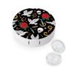 Meaudiwes Makeup Contact Lens Case Leak Proof Contact Lens Box Holder With Mirror Suitable For Daily Makeup Office Travel Outdoor Cool Rock Wild Eagle Red Rose Skull Floral view 1