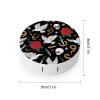 Meaudiwes Makeup Contact Lens Case Leak Proof Contact Lens Box Holder With Mirror Suitable For Daily Makeup Office Travel Outdoor Cool Rock Wild Eagle Red Rose Skull Floral view 2