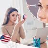 Meaudiwes Travel Contact Lens Box Contact Lens Case With Mirror Tweezers Remover Tool Suitable For Daily Makeup Office Travel Outdoor USA Flag Grunge Old American Flag view 4