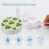 Meaudiwes Fashion Contact Lens Case Kit With Mirror Portable Soak Storage Kit Suitable For Daily Makeup Office Travel Outdoor Cute Frog Animal Green Frogs view 3