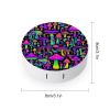 Meaudiwes Travel Contact Lens Box Contact Lens Case With Mirror Tweezers Remover Tool Suitable For Daily Makeup Office Travel Outdoor Neon Mushrooms Pattern Purple view 2