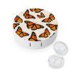 Meaudiwes Fashion Contact Lens Case Kit With Mirror Portable Soak Storage Kit Suitable For Daily Makeup Office Travel Outdoor Tropical Orange Monarch Butterfly view 1