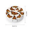 Meaudiwes Fashion Contact Lens Case Kit With Mirror Portable Soak Storage Kit Suitable For Daily Makeup Office Travel Outdoor Tropical Orange Monarch Butterfly view 2