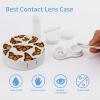 Meaudiwes Fashion Contact Lens Case Kit With Mirror Portable Soak Storage Kit Suitable For Daily Makeup Office Travel Outdoor Tropical Orange Monarch Butterfly view 3