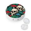 Cute Contact Lens Case Kit With Mirror Portable Soak Storage Kit Suitable For Daily Makeup Office Travel Outdoor Green Leaf Trippy Mushroom Eye Skull view 1