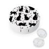Meaudiwes Fashion Contact Lens Case Kit With Mirror Portable Soak Storage Kit Suitable For Daily Makeup Office Travel Outdoor Funny Black Cats view 1