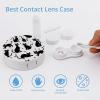 Meaudiwes Fashion Contact Lens Case Kit With Mirror Portable Soak Storage Kit Suitable For Daily Makeup Office Travel Outdoor Funny Black Cats view 3