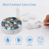 Meaudiwes Daily Contact Lens Case Leak Proof Contact Lens Box Holder With Mirror Suitable For Daily Makeup Office Travel Outdoor Cute Puppy Dog view 3