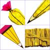 100Pcs Back to School Pencil Cellophane Treat Bags Treat Bags with Equals Twist Ties Funny Shaped Candy Cute Yellow Goodie Plastic Bulk Cellophane Snack Gift Bags for First Day School Party view 4