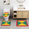 JxWCher Non-Slip 3PC Bathroom Rug Set, Flag of Grenada Print Toilet Mat Shower Rugs, Soft Absorbent Bath Mat view 2