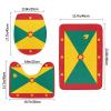 JxWCher Non-Slip 3PC Bathroom Rug Set, Flag of Grenada Print Toilet Mat Shower Rugs, Soft Absorbent Bath Mat view 3