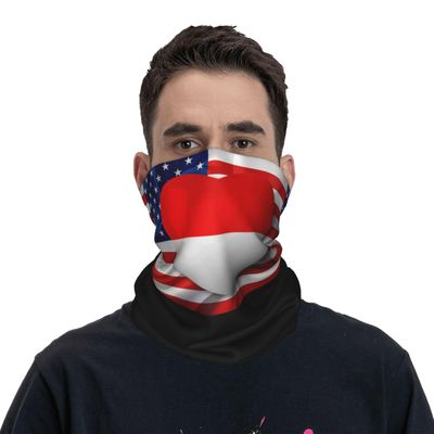 Indonesia Indonesia American Flag Neck Gaiter Balaclava Face Mask for Men Women Patriotic Design Seamless Bandana Cover Scarf Headwear Headband Head Wrap White