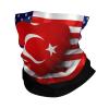 Turkey Turks American Flag Neck Gaiter Balaclava Face Mask for Men Women Patriotic Design Seamless Bandana Cover Scarf Headwear Headband Head Wrap White view 2