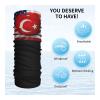 Turkey Turks American Flag Neck Gaiter Balaclava Face Mask for Men Women Patriotic Design Seamless Bandana Cover Scarf Headwear Headband Head Wrap White view 4