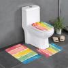 JxWCher Non-Slip 3PC Bathroom Rug Set, Colorful Paint Pattern Print Toilet Mat Shower Rugs, Soft Absorbent Bath Mat view 1