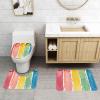 JxWCher Non-Slip 3PC Bathroom Rug Set, Colorful Paint Pattern Print Toilet Mat Shower Rugs, Soft Absorbent Bath Mat view 2