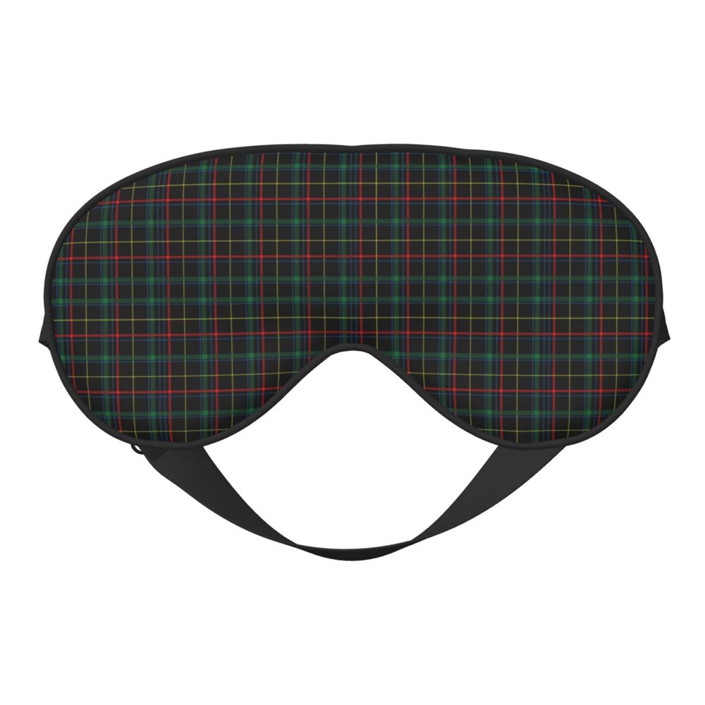 Eye Sleep Mask for Women Men - Comfy Adjustable Buffalo Plaid Dark Green Print Buckle Travel Eye Masks for Sleep Mask Blackout, Sleeping Blindfolds for Women Men, Funny Blindfolds for Party Games