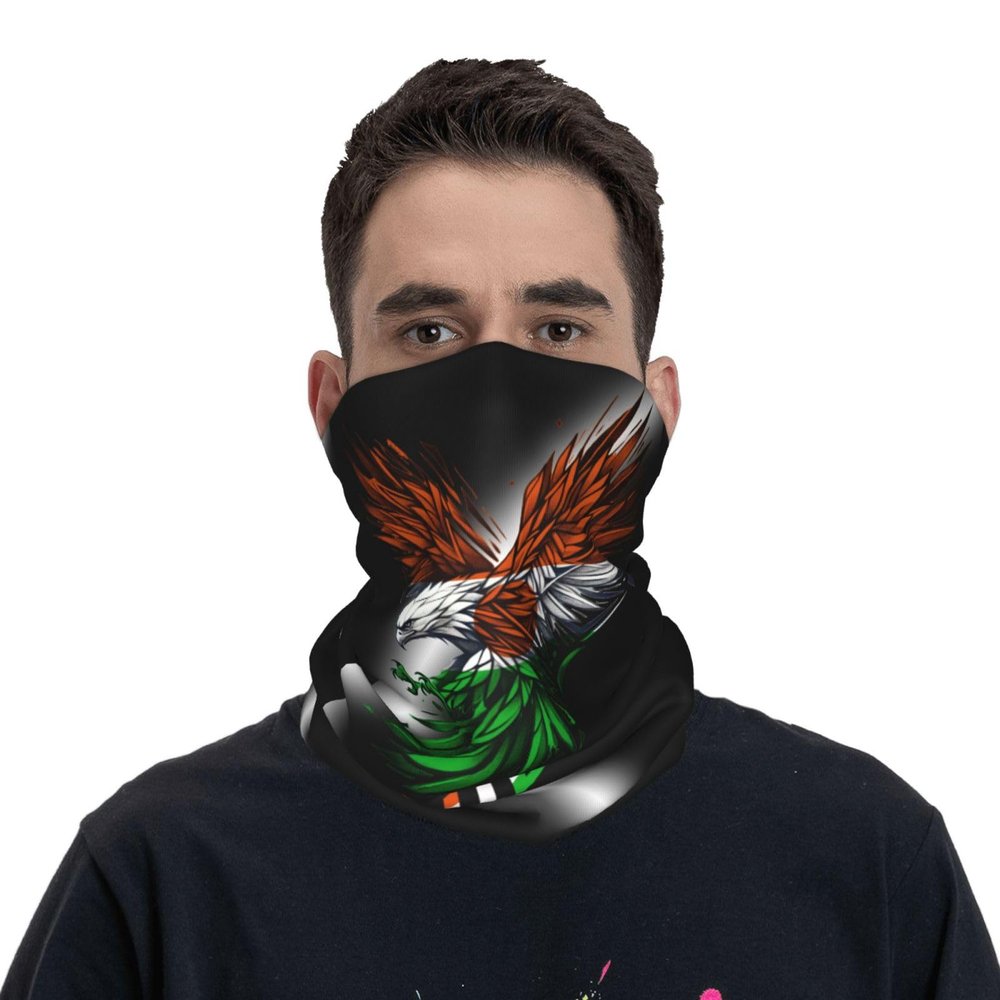 Eagle Niger Nigerien Flag Neck Gaiter Balaclava Face Mask For Men Women Patriotic Design Seamless Bandana Cover Scarf Headwear Headband Head Wrap