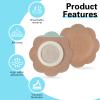 100 Pcs Flower Shaped Disposable Castor Oil Patches, Mess-Free & Leak-Proof Castor Oil Pack Wrap, Self-Adhesive Navel Stickers for Liver Detox & Digestion, Skin-Friendly & Breathable (Skin Color) view 4