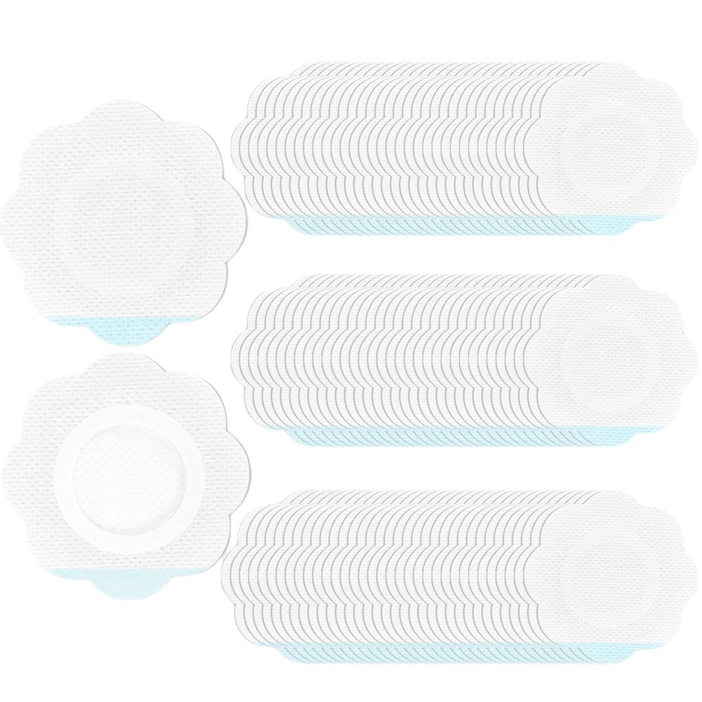 100 Pcs Flower Shaped Disposable Castor Oil Patches, Mess-Free & Leak-Proof Castor Oil Pack Wrap, Self-Adhesive Navel Stickers for Liver Detox & Digestion, Skin-Friendly & Breathable (White)