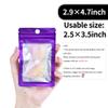 100 Pack Resealable Plastic Bags for Food Storage, Zipper Bags with Clear Front Window, Packaging Pouch for Small Business (Purple, 2.9x4.7 inch) view 3