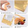 100 Pack Resealable Plastic Bags for Food Storage, Zipper Bags with Clear Front Window, Packaging Pouch for Small Business (Gold, 5.1x8.3 inch) view 2