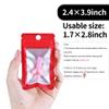 100 Pack Resealable Plastic Bags for Food Storage, Zipper Bags with Clear Front Window, Packaging Pouch for Small Business (Red, 2.4x3.9 inch) view 3