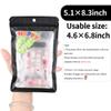 100 Pack Resealable Plastic Bags for Food Storage, Zipper Bags with Clear Front Window, Packaging Pouch for Small Business (Black, 5.1x8.3 inch) view 3