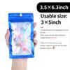 100 Pack Resealable Plastic Bags for Food Storage, Zipper Bags with Clear Front Window, Packaging Pouch for Small Business (Blue, 3.5x6.3 inch) view 3