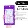 100 Pack Resealable Plastic Bags for Food Storage, Zipper Bags with Clear Front Window, Packaging Pouch for Small Business (Purple, 3.9x7.1 inch) view 3