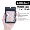 100 Pack Resealable Plastic Bags for Food Storage, Zipper Bags with Clear Front Window, Packaging Pouch for Small Business (Black, 2.9x4.7 inch) view 3
