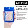 100 Pack Resealable Plastic Bags for Food Storage, Zipper Bags with Clear Front Window, Packaging Pouch for Small Business (Blue, 2.9x4.7 inch) view 3