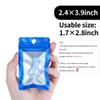 100 Pack Resealable Plastic Bags for Food Storage, Zipper Bags with Clear Front Window, Packaging Pouch for Small Business (Blue, 2.4x3.9 inch) view 3