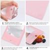 100 Pack Resealable Plastic Bags for Food Storage, Zipper Bags with Clear Front Window, Packaging Pouch for Small Business (Pink, 2.9x4.7 inch) view 2